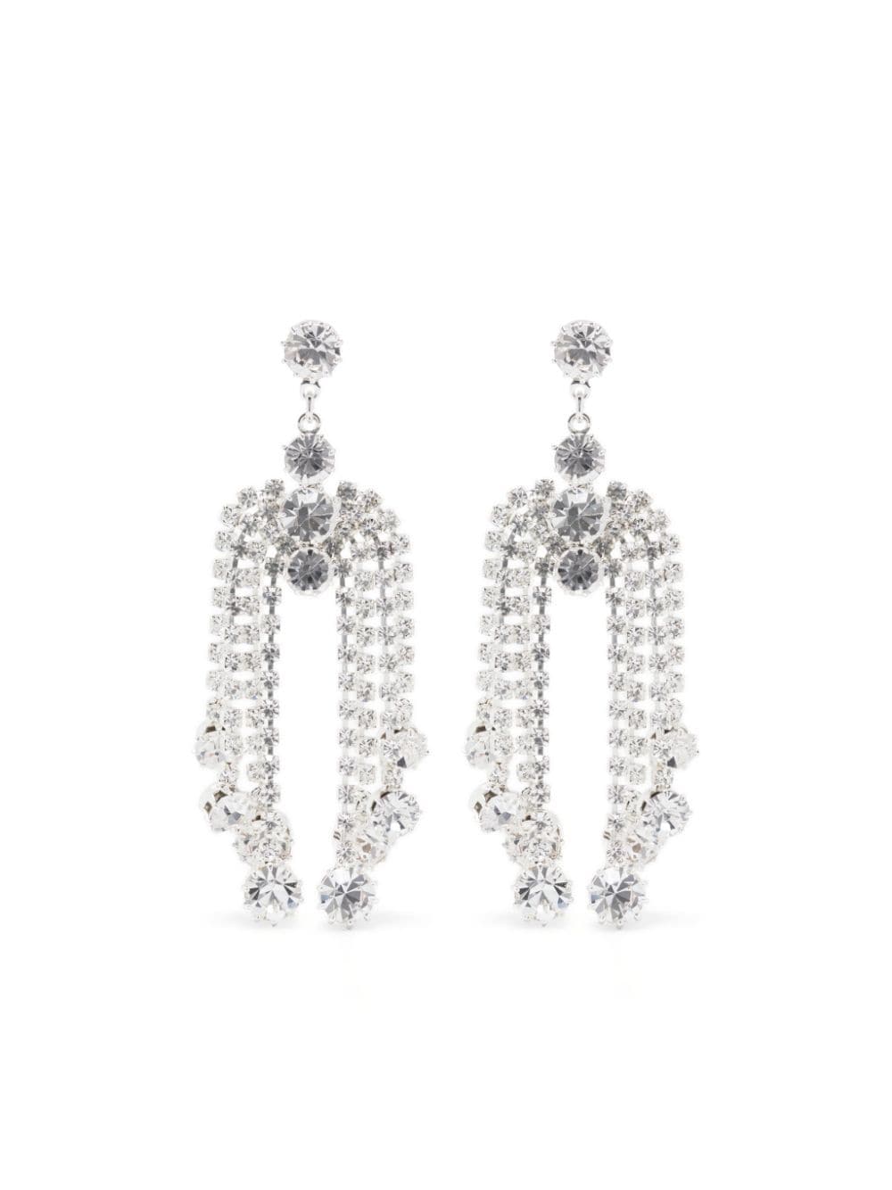 Magda Butrym Crystal-fringe Drop Earrings In Silver