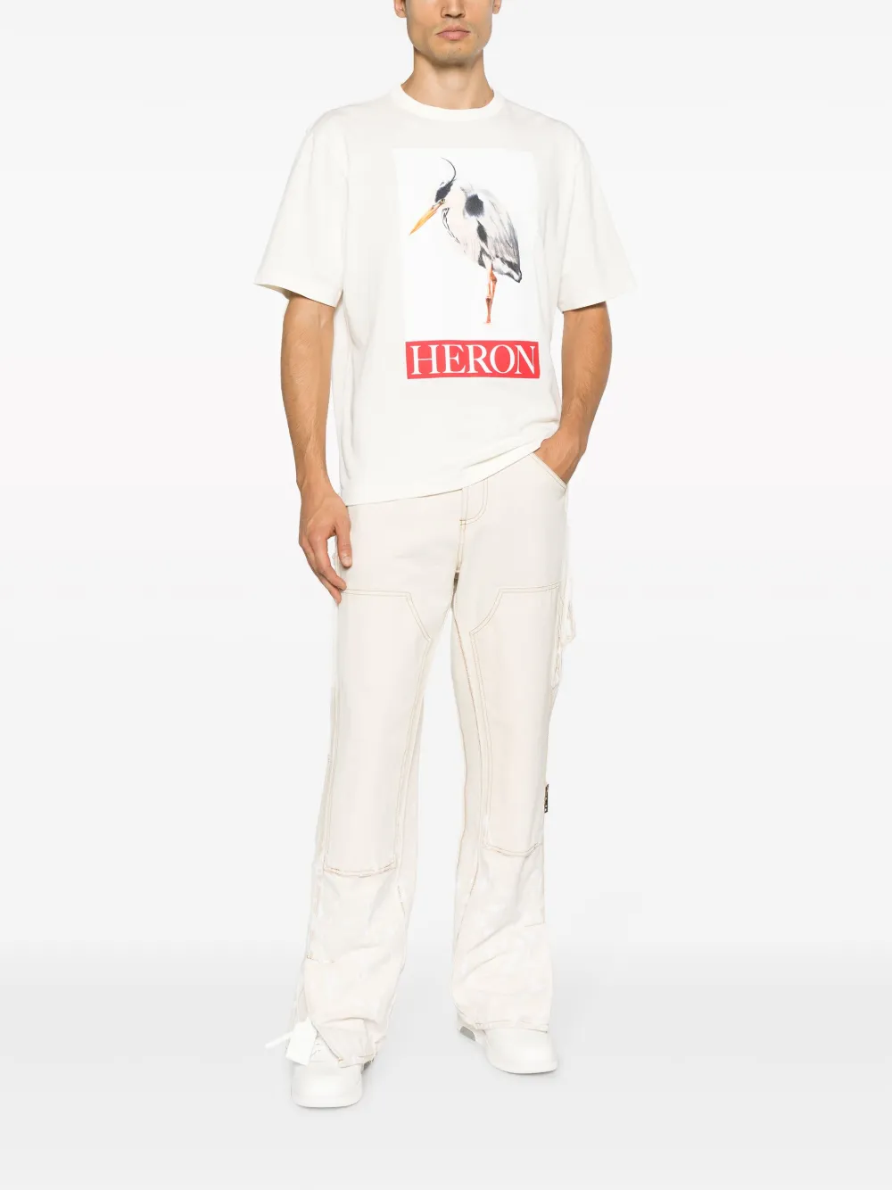 Heron Preston Heron Bird Painted T-shirt - Beige