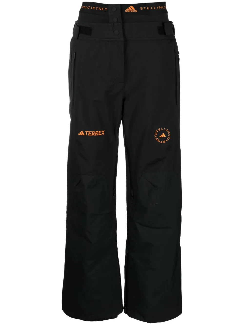 Adidas By Stella Mccartney X Terrex Logo-embroidered Straight-leg Trousers In Black