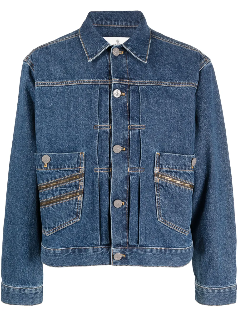 Vivienne Westwood zip-detailing denim jacket - Blu