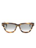 Saint Laurent cat-eye-frame logo-engraved sunglasses - Brown