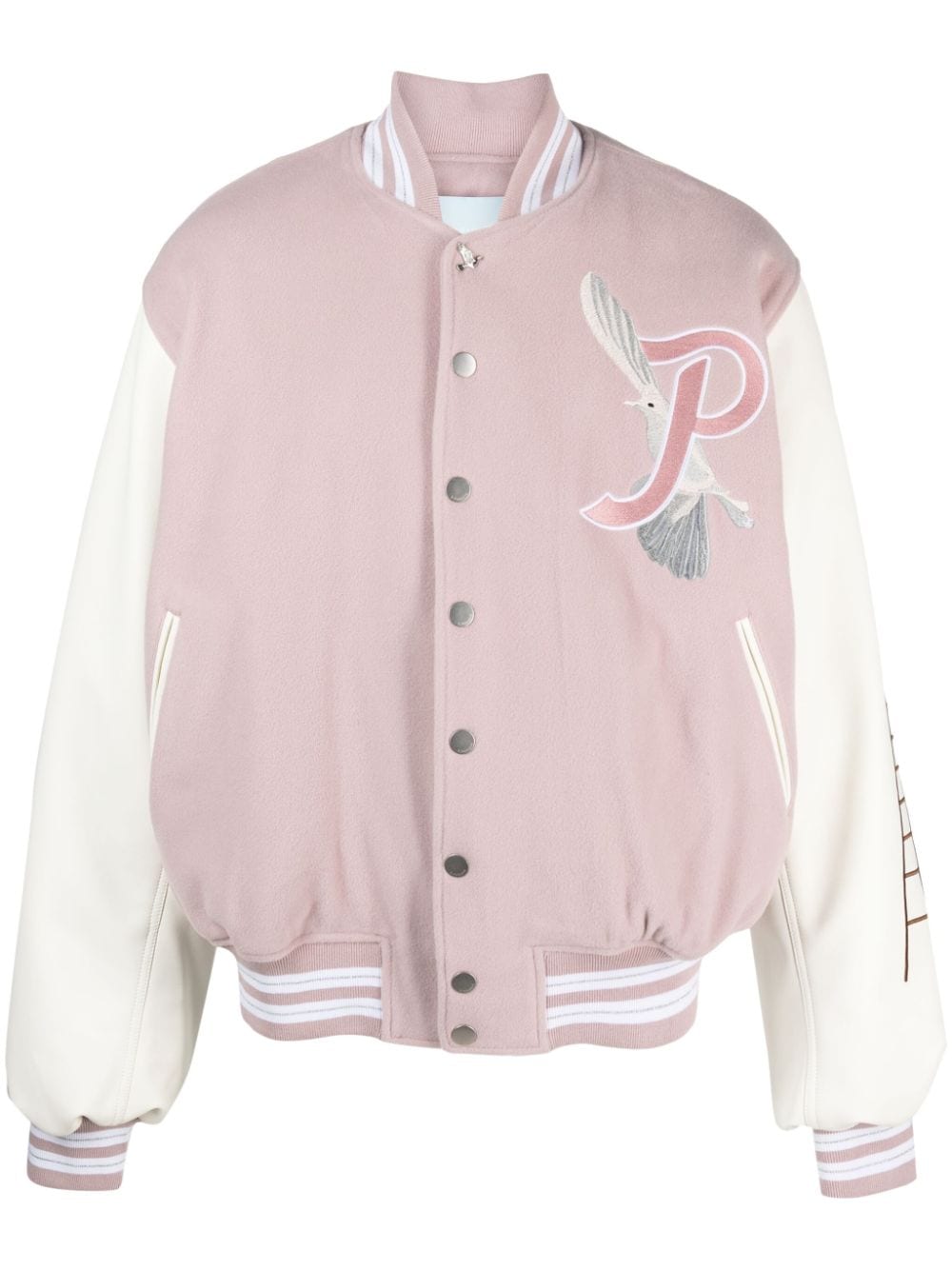 3paradis Logo-embroidered Varsity Jacket In Pink