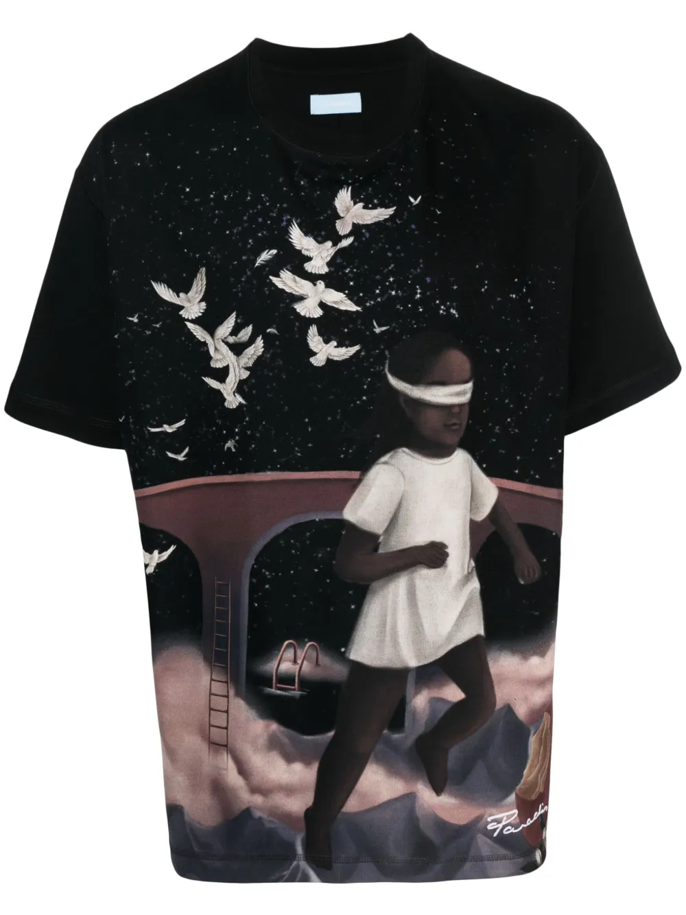 3PARADIS T-shirt met print Zwart