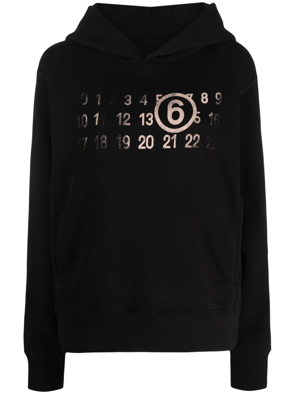 MM6 Maison Margiela Cropped hoodie Zwart