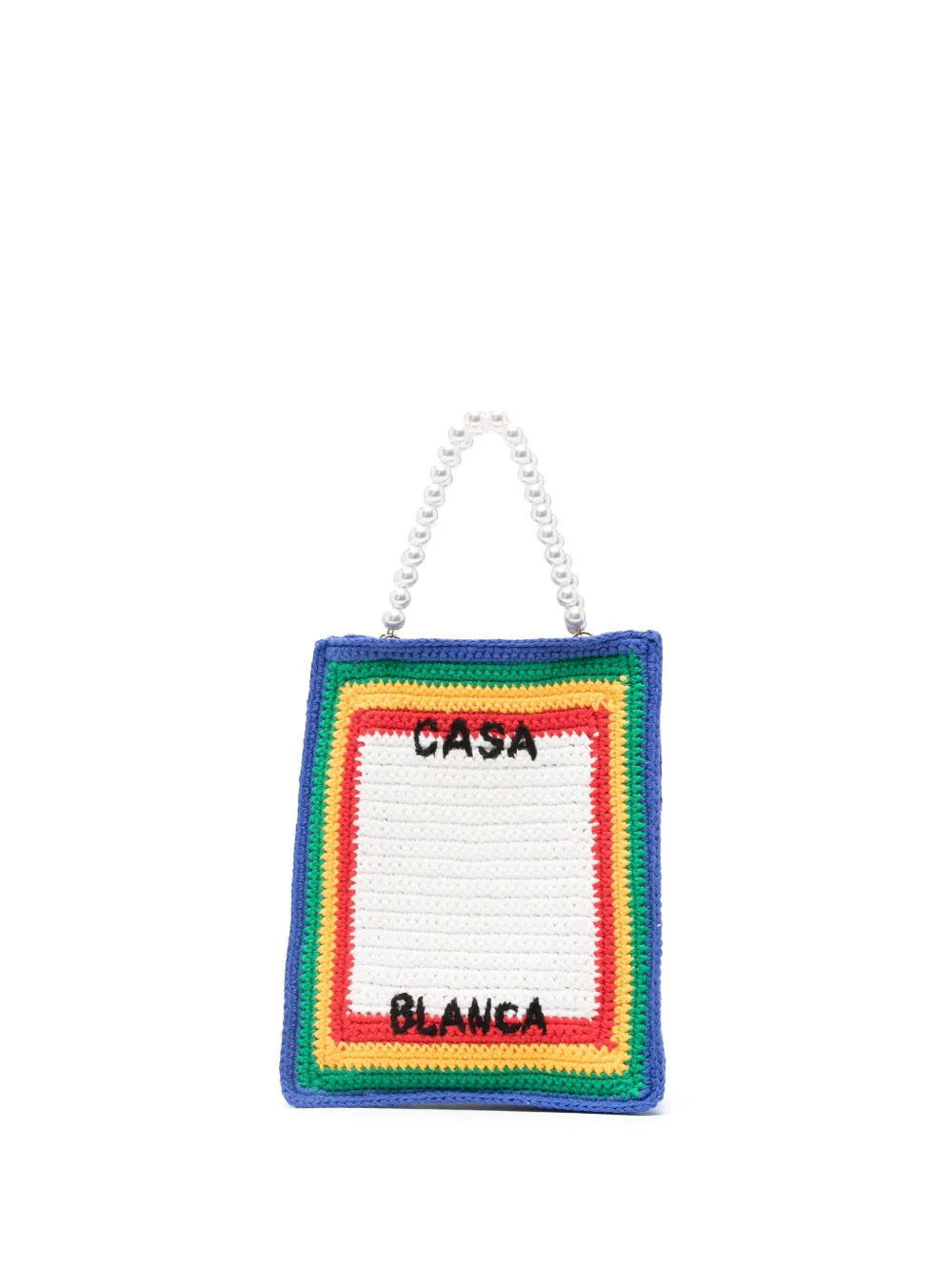 Shop Casablanca Crochet-knit Tote Bag In Blue