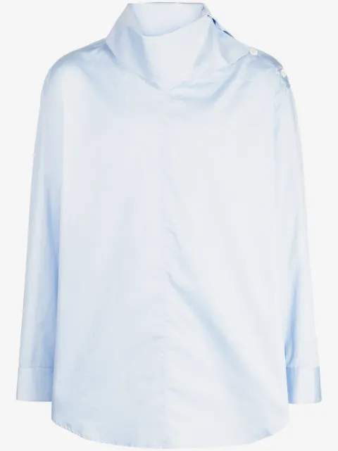 System oversize-pointed collar cotton shirt 