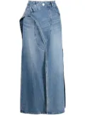 System logo-patch cotton denim skirt - Blue