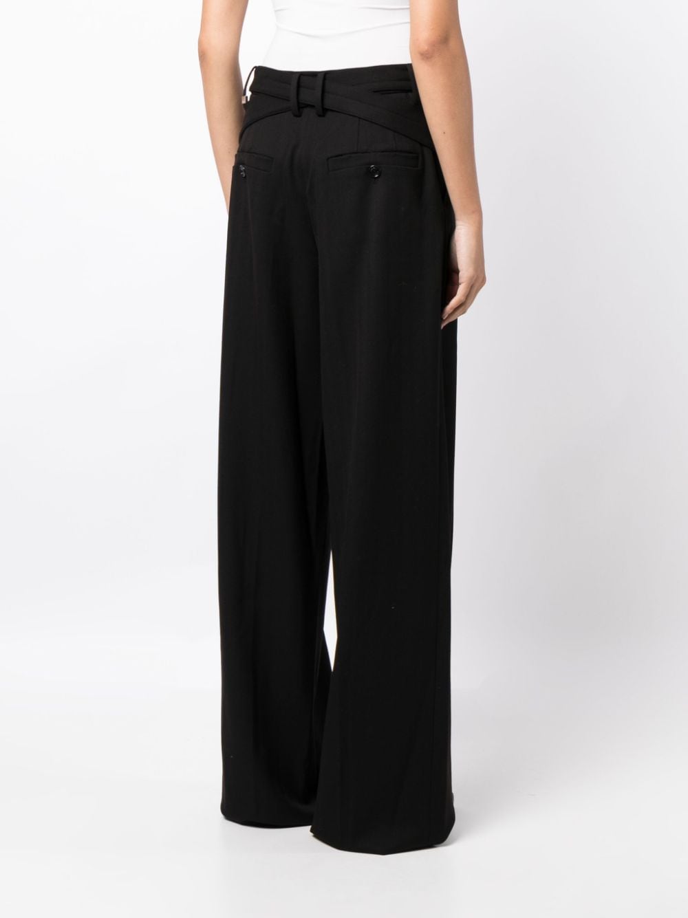 Shop System Logo-charm Pleat-detailing Trousers In Black