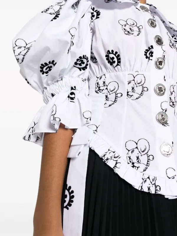 Chopova Lowena graphic-print Organic Cotton Blouse - Farfetch