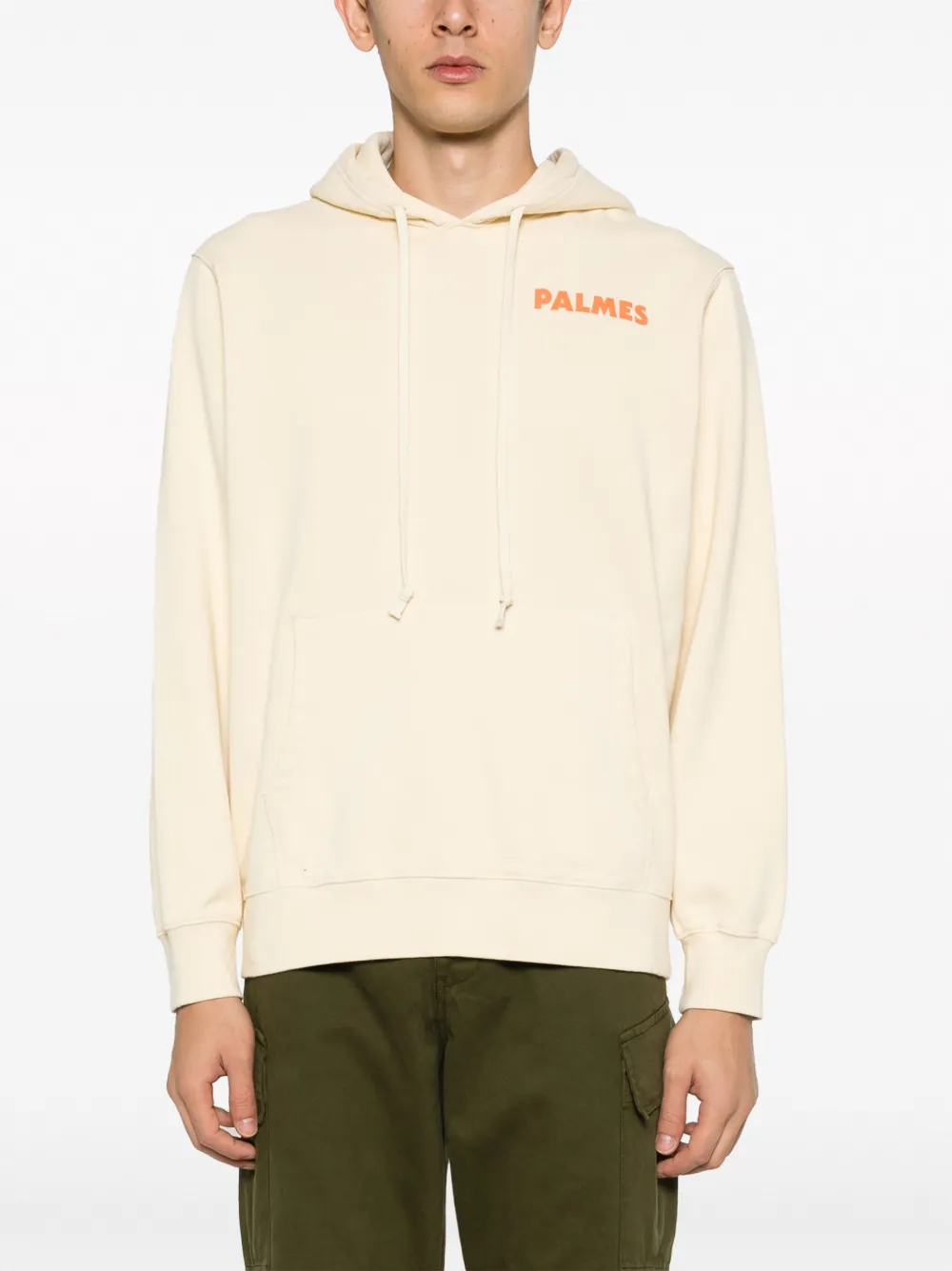 Palmes Hoodie met tekst Beige