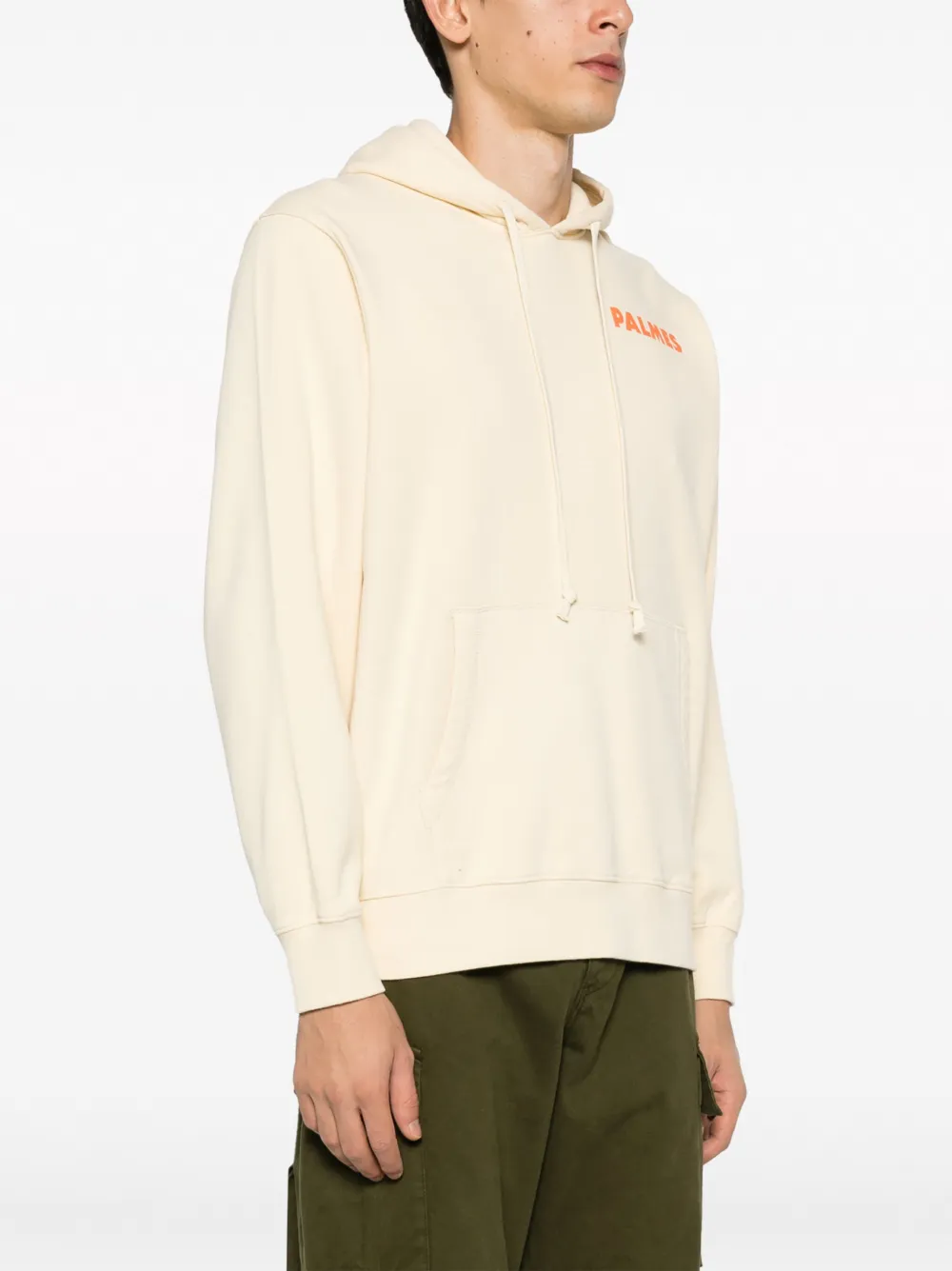 Palmes Hoodie met tekst Beige