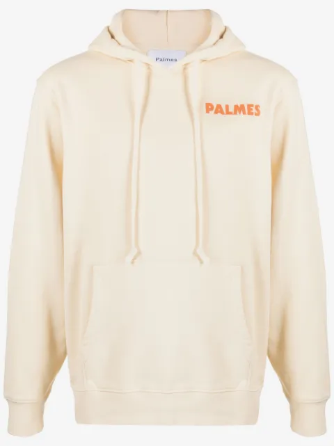 Palmes slogan-print cotton hoodie