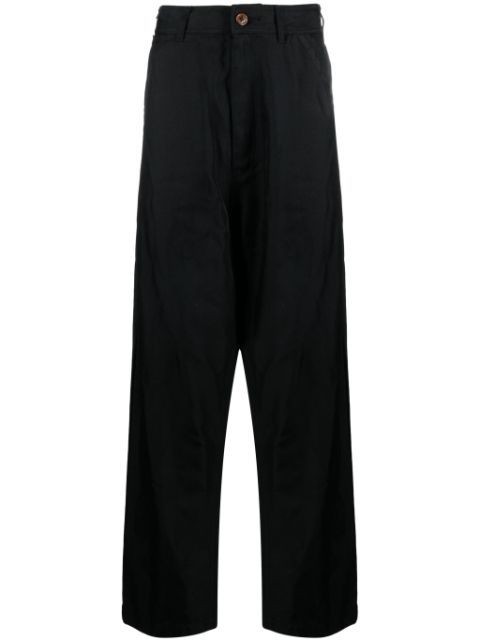 Black Comme Des Garcons high-waisted twill drop-crotch trousers Men