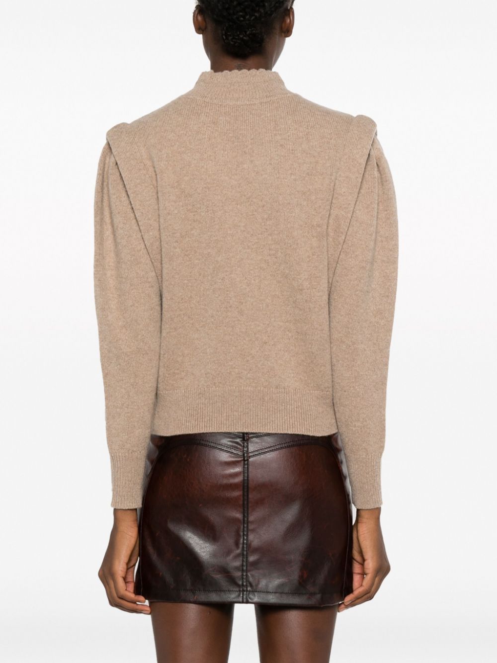 MARANT ETOILE LUCILLE SCALLOPED HIGH-NECK JUMPER 