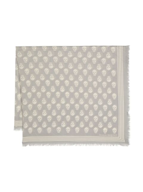 Alexander McQueen skull-print wool scarf Women