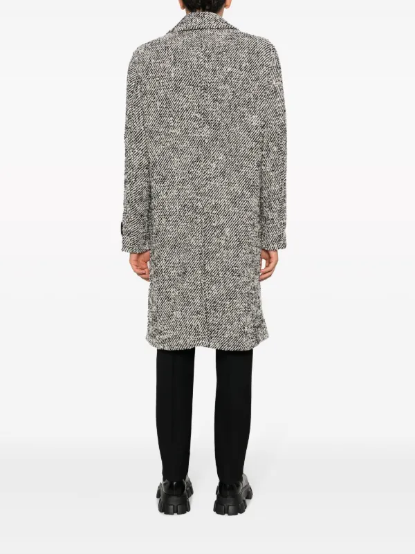Calvin klein black herringbone topcoat online