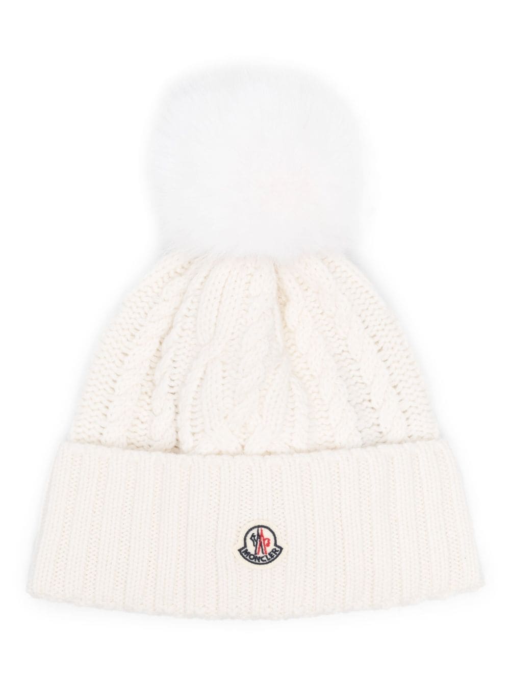 Moncler Logo-patch Wool-cashmere Blend Beanie In White