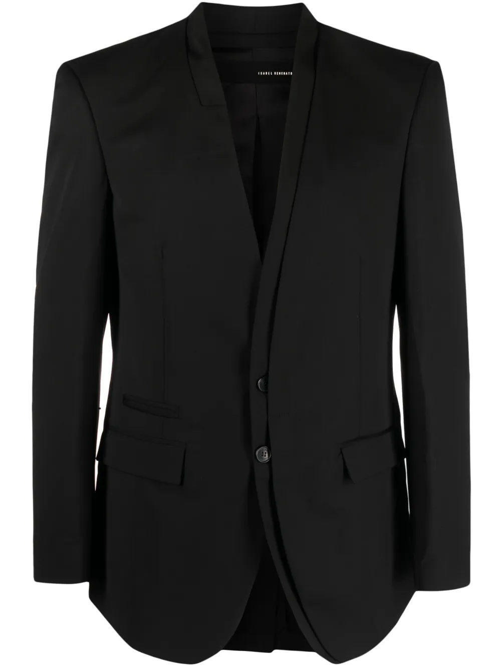 Isabel Benenato Single-breasted Virgin Wool Blazer In Schwarz