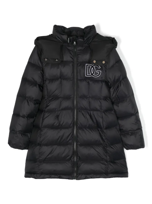 Dolce Gabbana Kids logo embroidered Quilted Padded Coat Farfetch