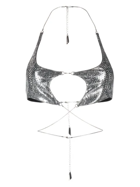 Mugler Star embellished bikini top