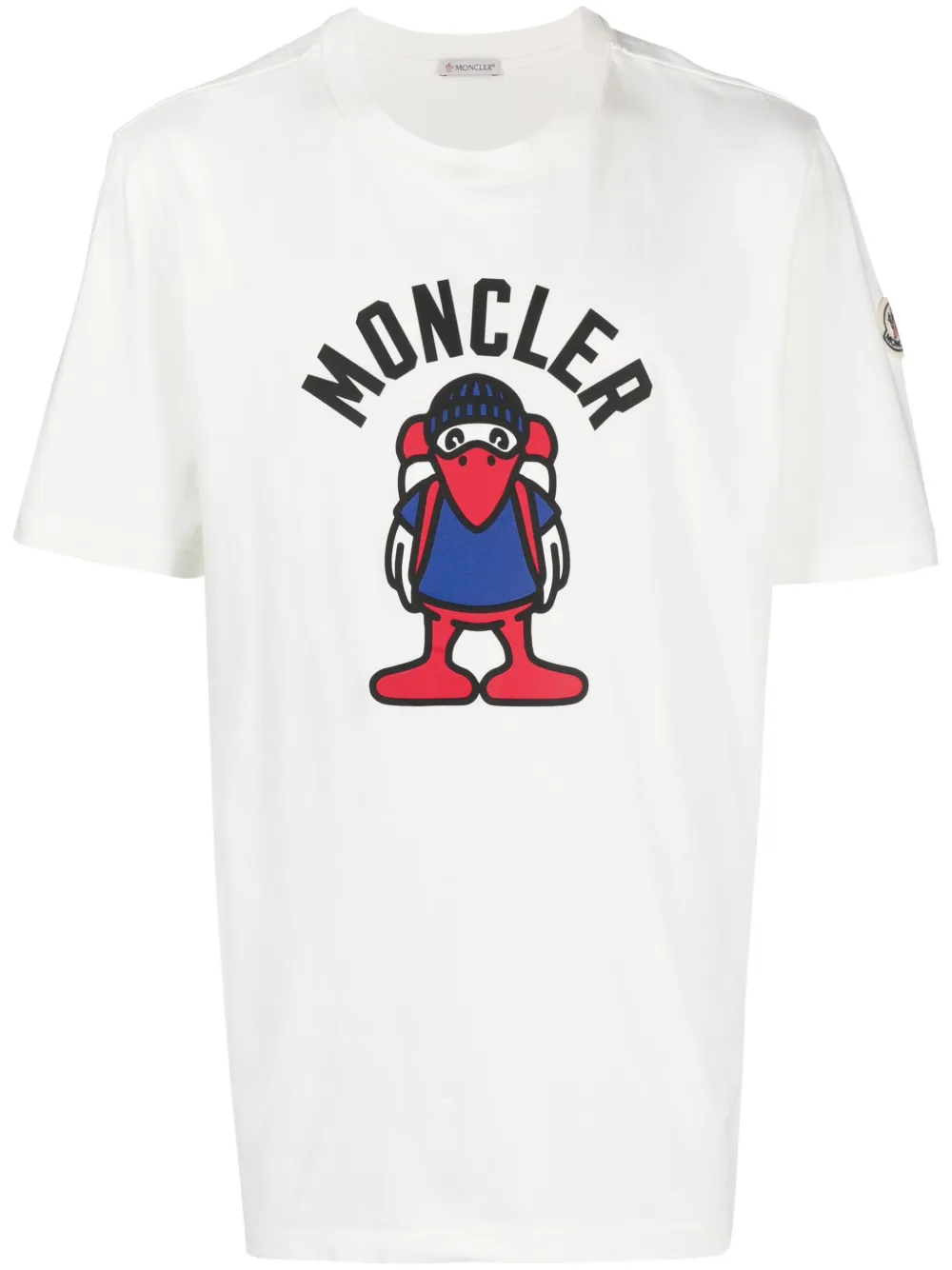 Moncler Logo-print Cotton-jersey T-shirt In White