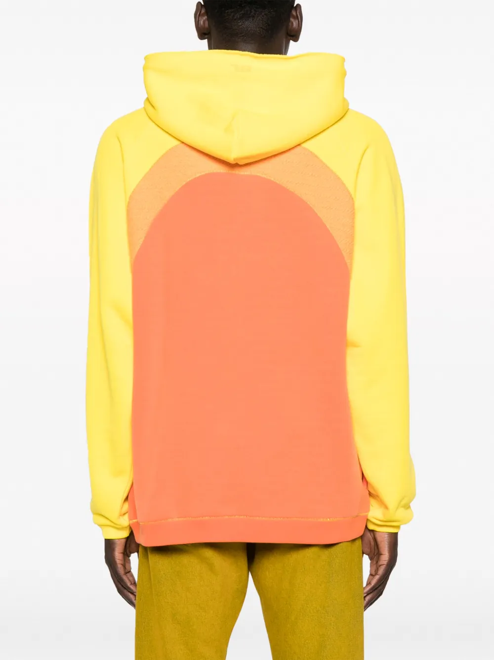 Shop Erl Gradient-effect Panelled Cotton Hoodie In Orange