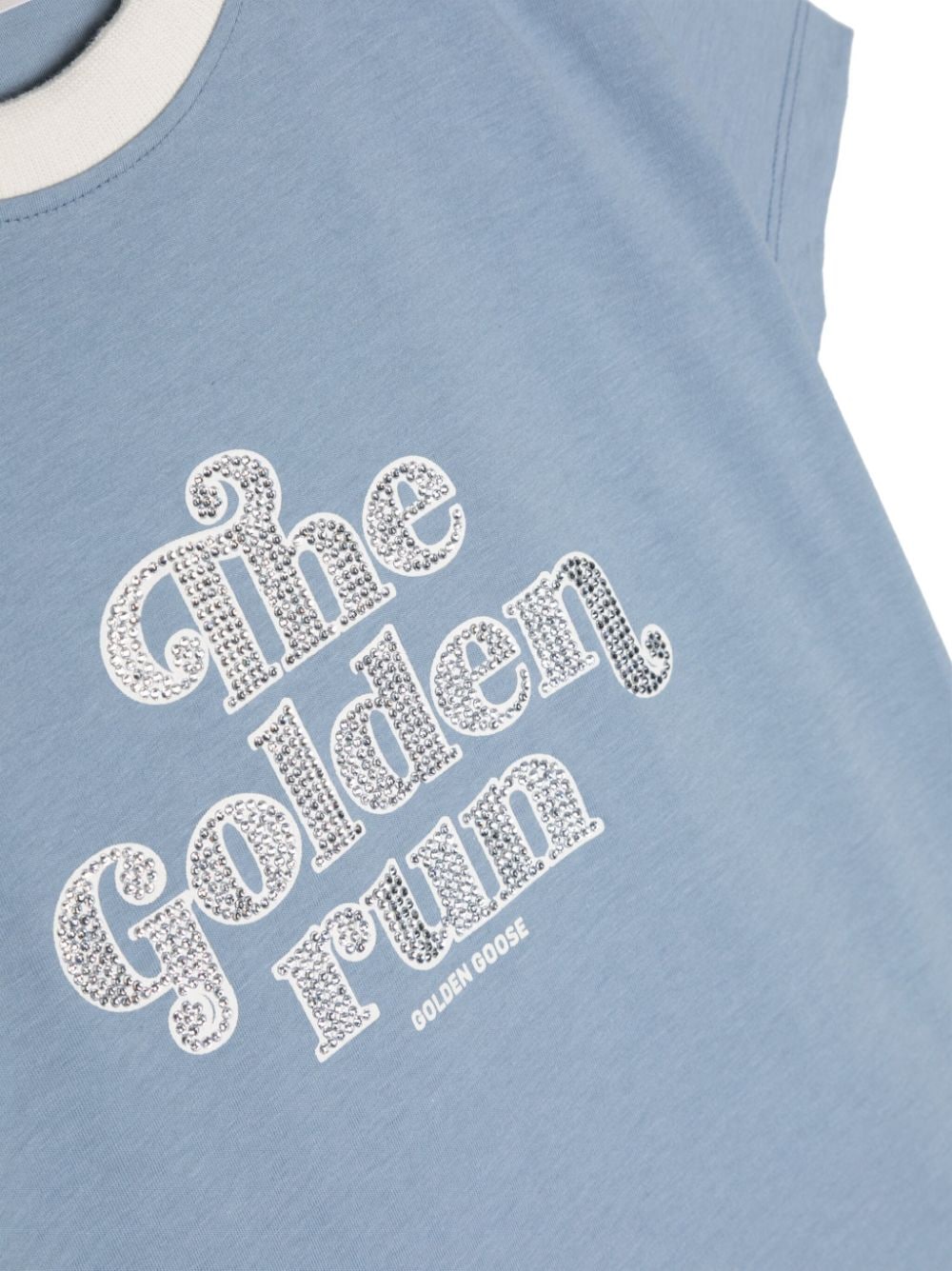 Shop Golden Goose Crystal-embellished Cotton T-shirt In Blue