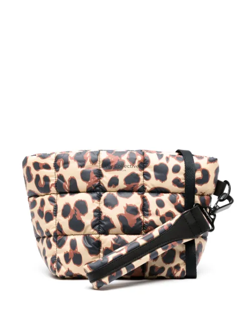 VeeCollective bolsa de mano capitonada con estampado de leopardo 