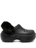 Crocs Stomp faux-fur lining chunky clogs - Black