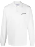 Palmes Mister LS logo-embroidered polo shirt - White