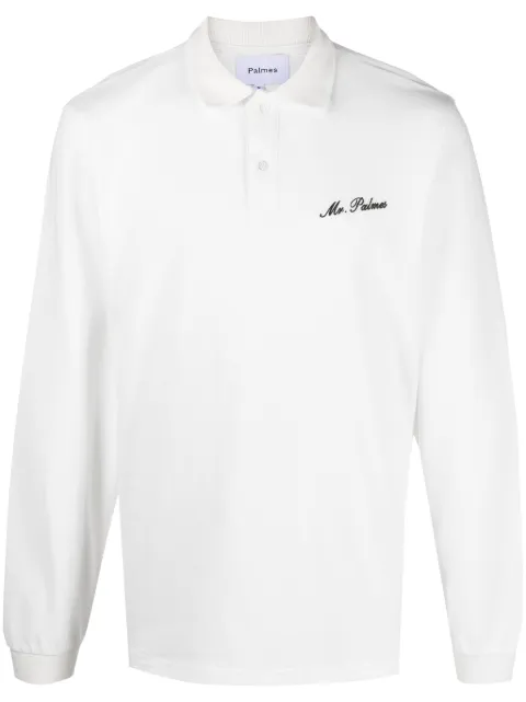 Palmes Mister LS logo-embroidered polo shirt