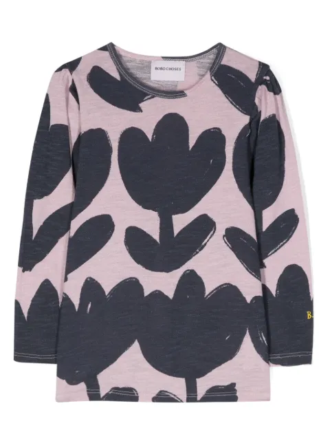 Bobo Choses Retro Flowers organic cotton T-shirt
