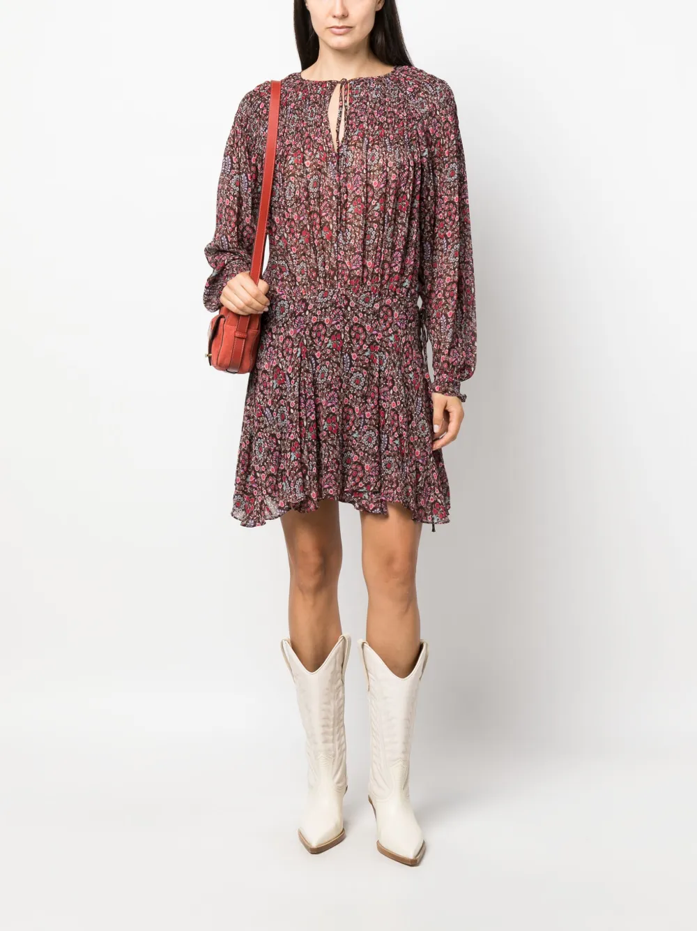 MARANT ÉTOILE Jurk met bloemenprint - Bruin
