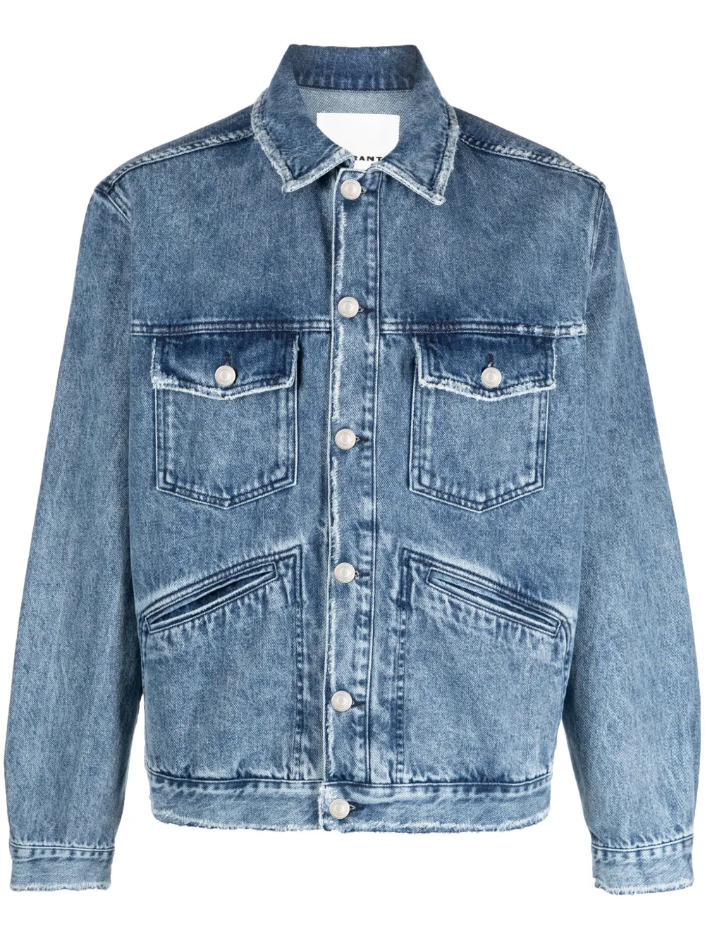 Isabel Marant Jango Logo-embroidered Denim Jacket In Blue
