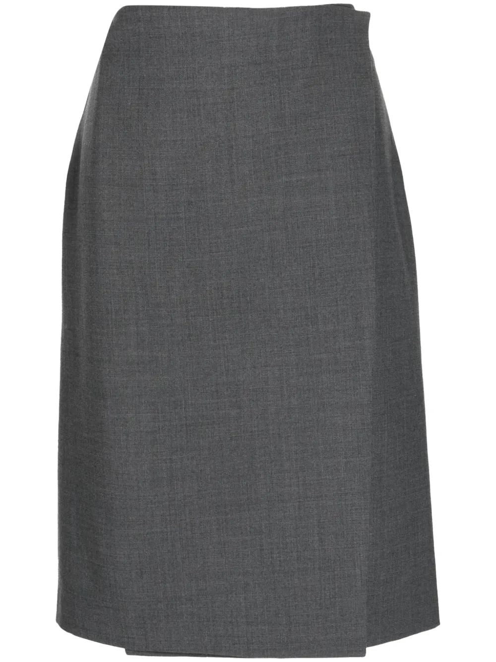 System concealed-fastening wool blend skirt