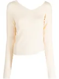 System asymmetric-design ribbed-knit jumper - Neutrals