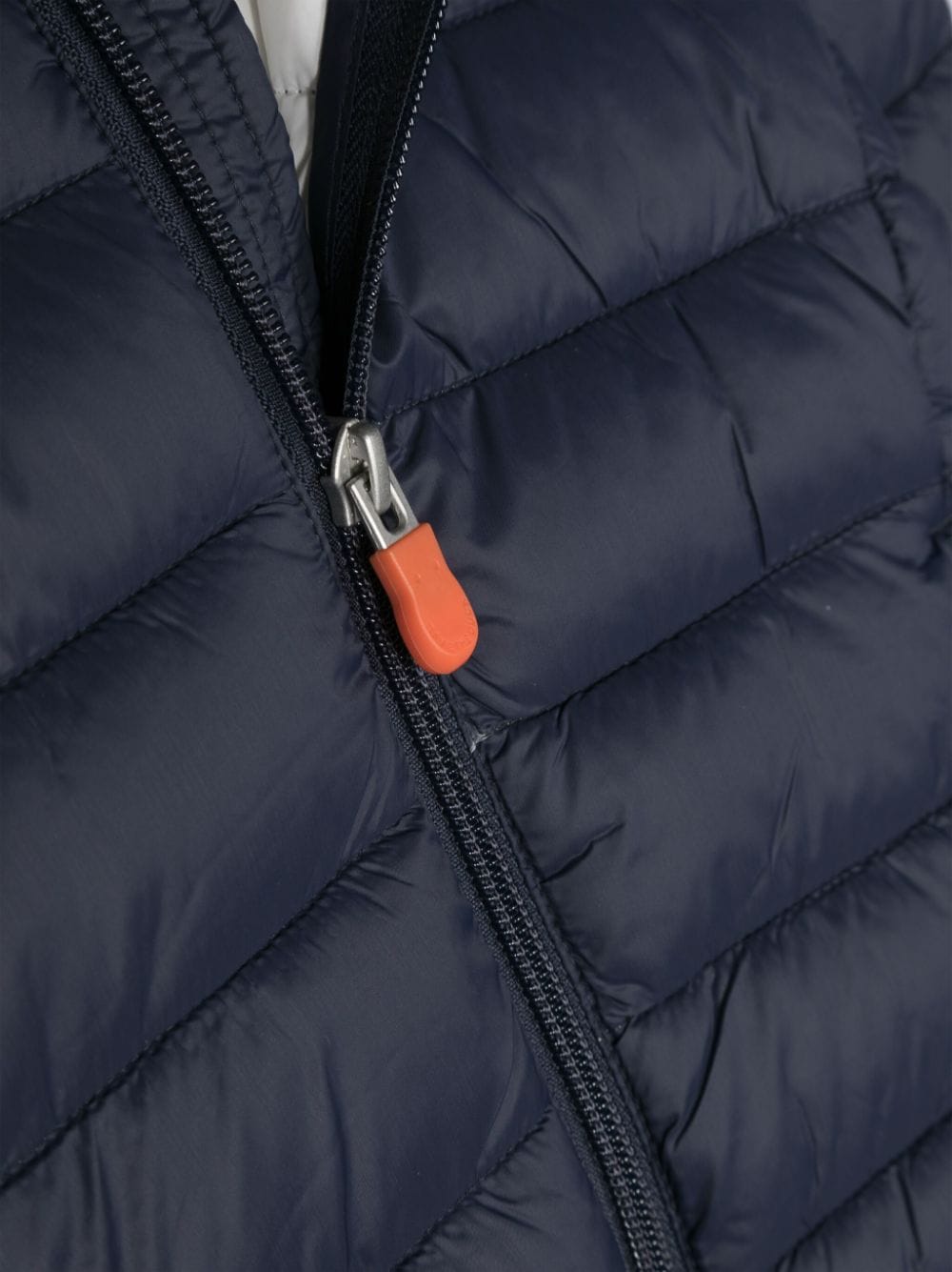 Shop Save The Duck Logo-patch Padded Hooded Jacket In Blue