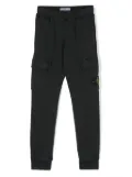 Stone Island Junior Compass badge tapered cotton trousers - Black