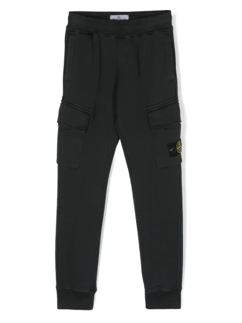Stone Island Junior Compass badge tapered cotton trousers