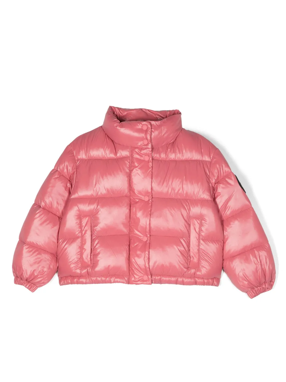 Save The Duck Logo-patch Padded-design Jacket In Pink