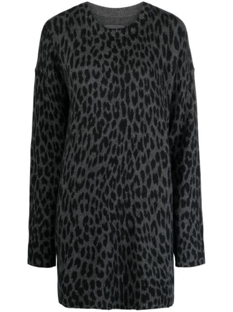 Zadig&Voltaire vestido de cachemira con estampado de leopardo