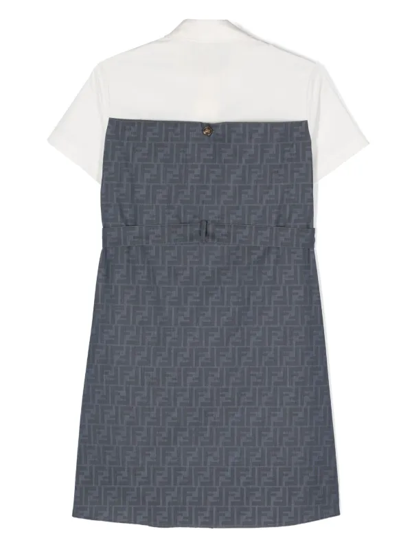 Fendi Kids モノグラムパターン シャツワンピース | ブルー | FARFETCH JP