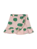 Bobo Choses Green Tree-print cotton skirt - Pink