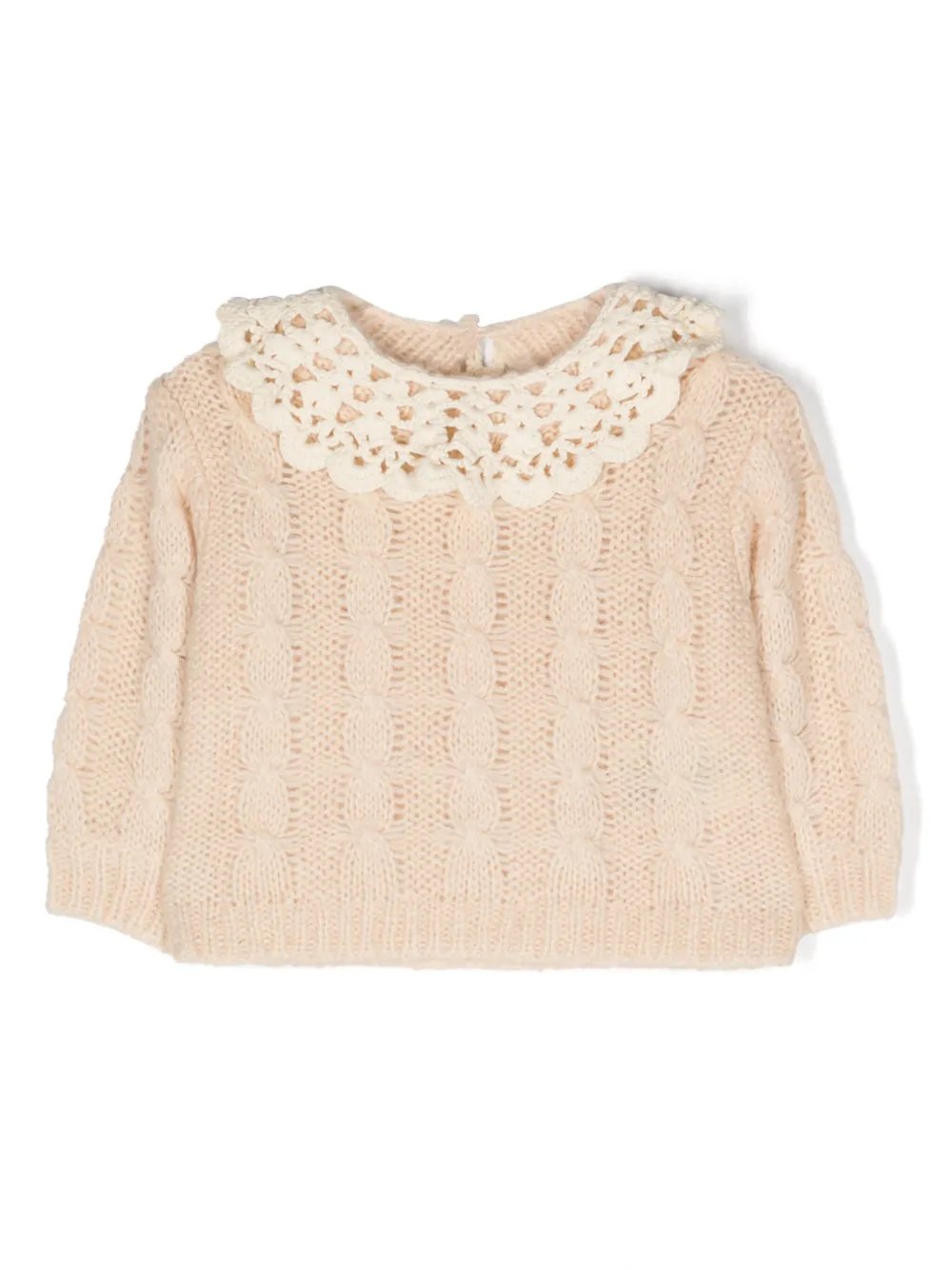 Louise Misha Babies' Ascalis Crochet-knit Jumper In Neutrals