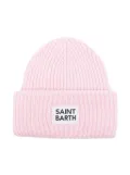 MC2 Saint Barth Kids logo-patch knitted beanie - Pink