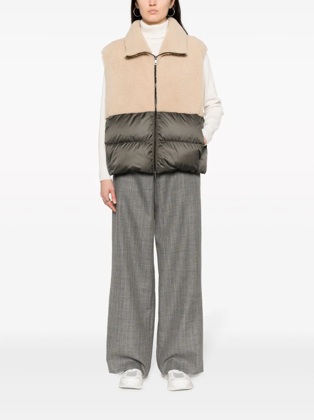 Giorgio Brato Bodywarmer met opstaande kraag - Beige