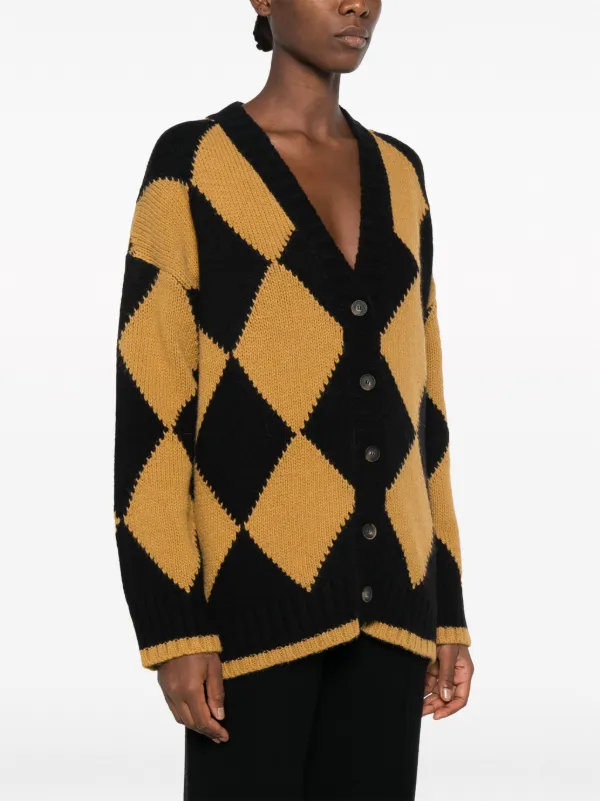 La DoubleJ argyle-knit Cardigan - Farfetch