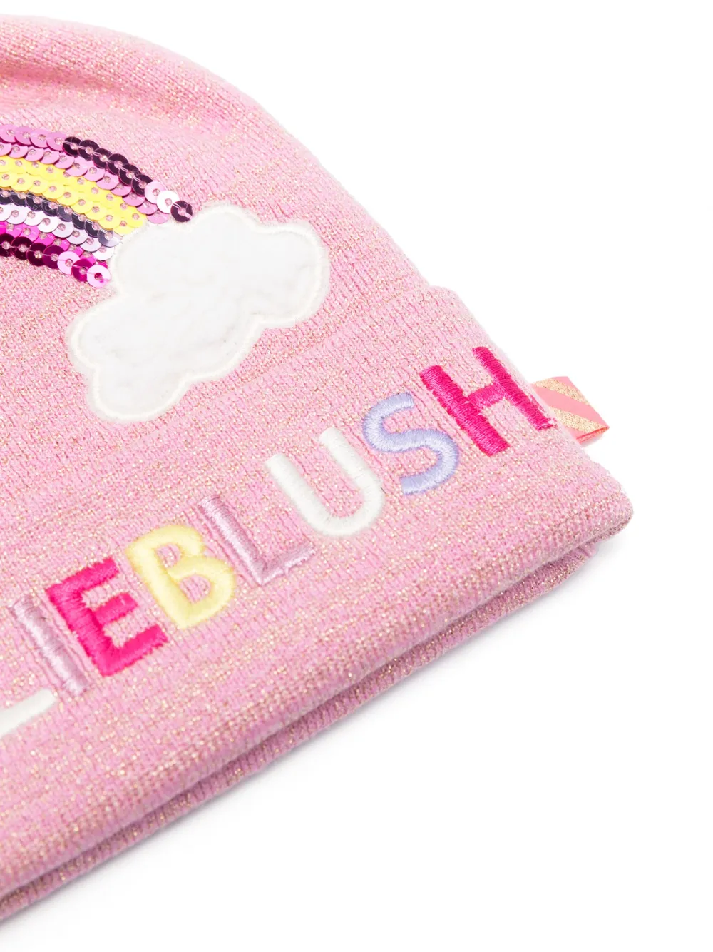 Billieblush logo-embroidered pompom-detail beanie - Roze