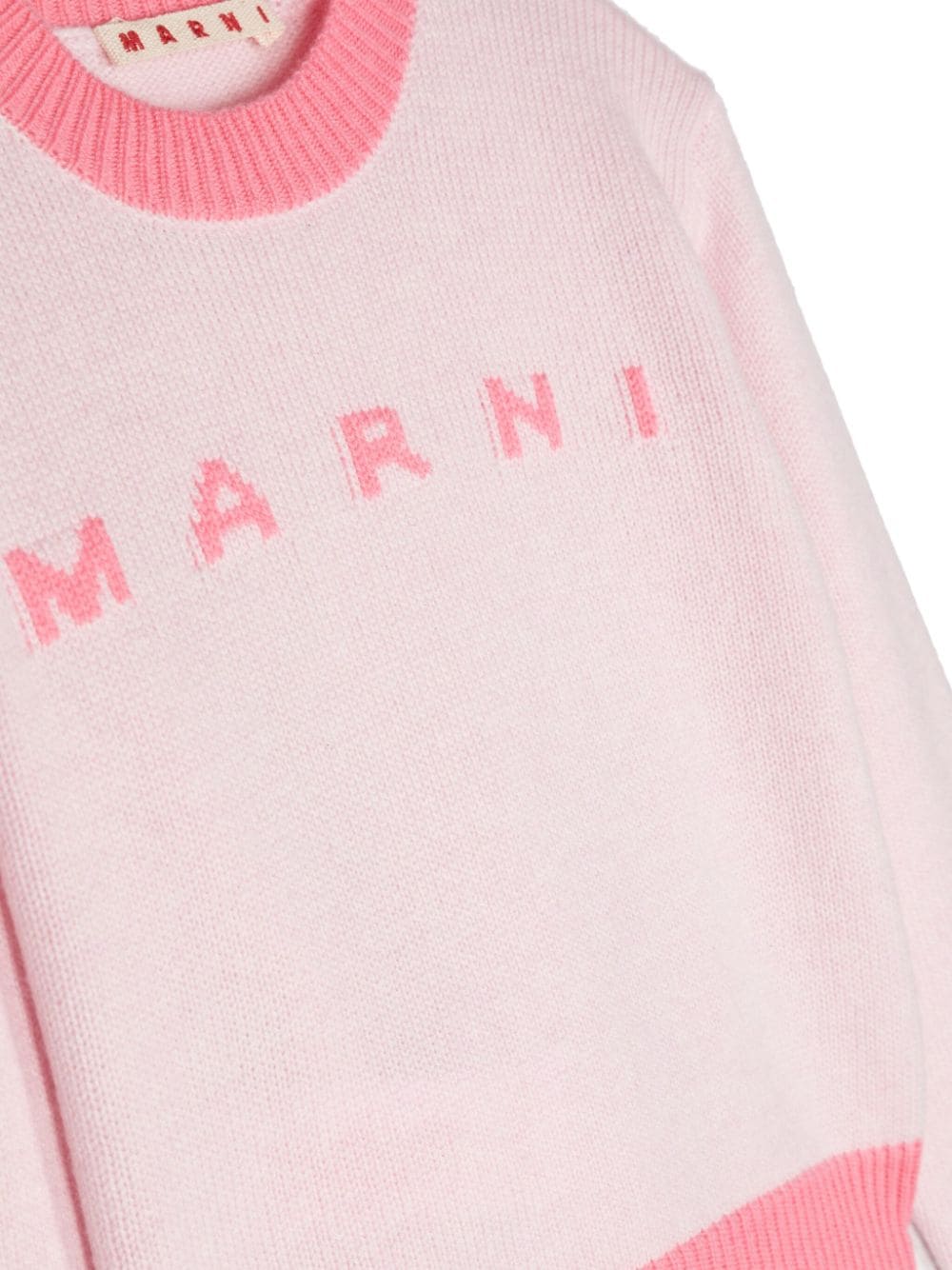 Shop Marni Colour-block Knitted Sweatshirt In Pink