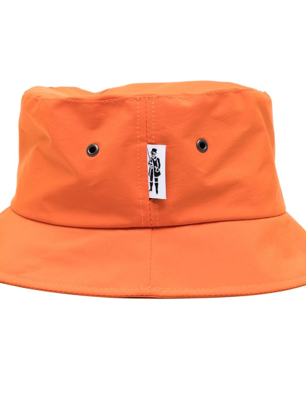 Shop Mackintosh Pelting Logo-tag Waxed Bucket Hat In Orange